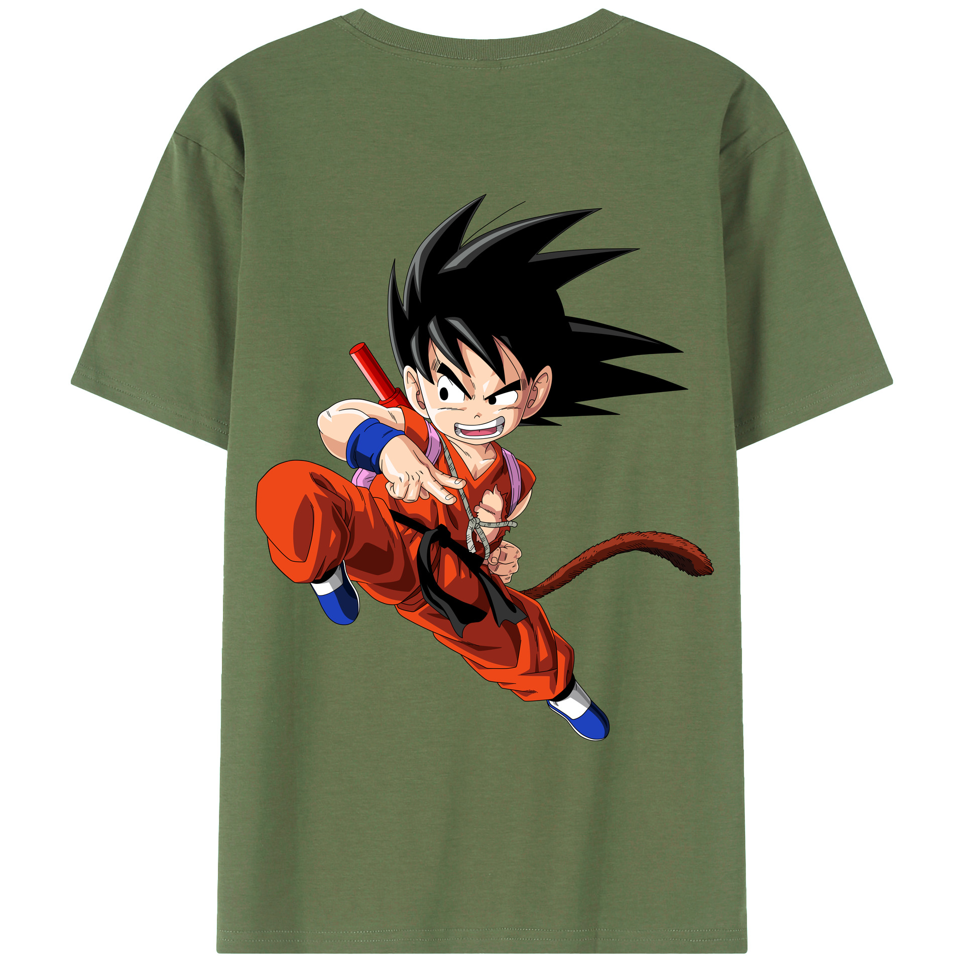 （画像用） ドラゴンボール 孫悟空（そん ごくう）Son Goku カカロット DRAGON BALL Kakarotto 綿100％ メンズ半袖Tシャツ（バックプリント） 通気性